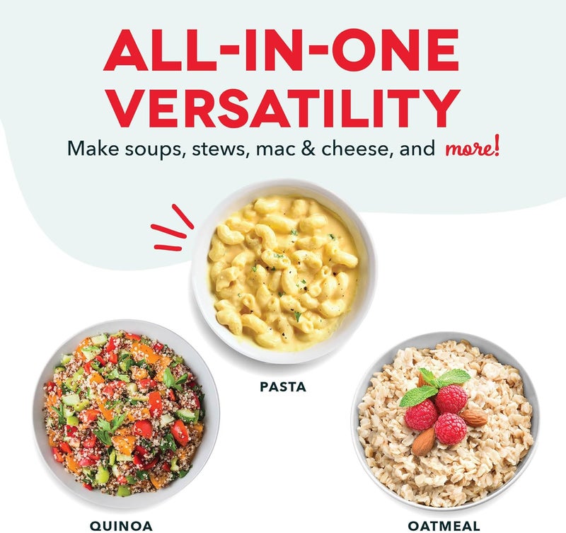 Dash Mini Rice Cooker Steamer with Removable Nonstick Pot, Keep Warm Function & Recipe Guide, .5 Quart, for Soups, Stews, Grains & Oatmeal - Aqua - Image 4