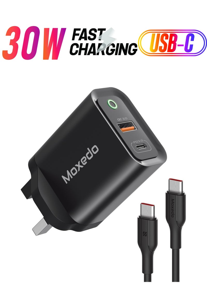 Moxedo Moxedo Volton Plus 30W  PD  & QC 3.0 with USB-C Dual Ports  Fast Charger Power Delivery Adapter  - Image 1