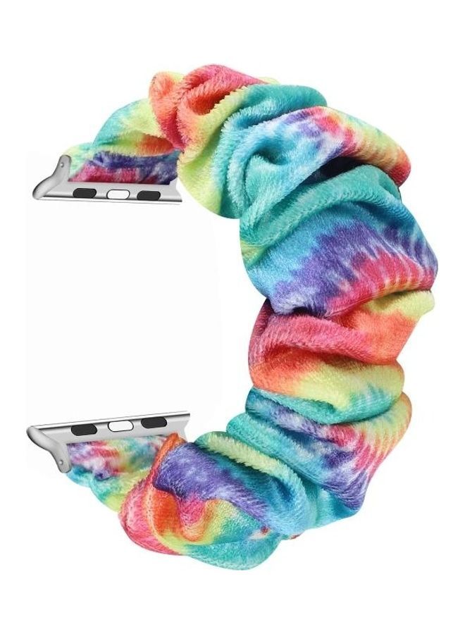 نيبمينينت سوار بديل بتصميم ربطة شعر من الفلانيل لساعة أبل ووتش سيريس 7 مقاس 45 مم، وسيريس 6/SE /5 /4 44 3 /2 /1 42 مم متعدد الألوان - Image 2