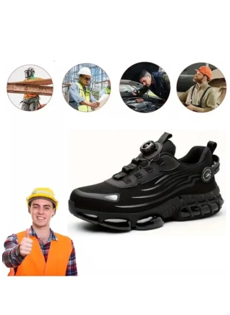 Verci Unisex Professional Steel Toe Puncture Proof Work Boots Comfy Non Slip Cushioned Shock Absorption Safety Shoes Men's Outdoor Footwear (44 EUR)  - Image 1