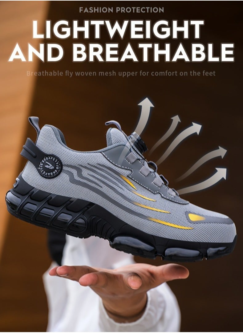 Verci - Unisex Professional Steel Toe Puncture Proof Work Boots Comfy Non Slip Cushioned Shock Absorption Safety Shoes Men's Outdoor Footwear (44 EUR) - Image 1