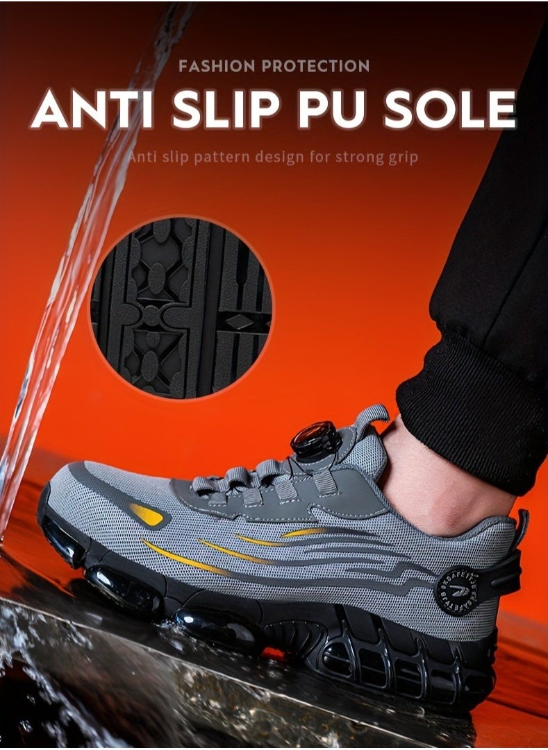 Verci - Unisex Professional Steel Toe Puncture Proof Work Boots Comfy Non Slip Cushioned Shock Absorption Safety Shoes Men's Outdoor Footwear (44 EUR) - Image 1