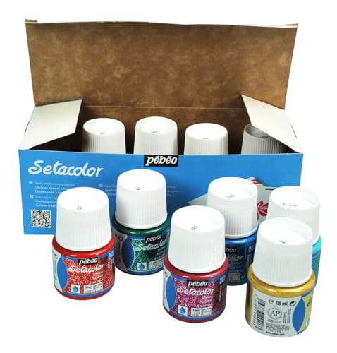 Pebeo مجموعة بيبو سيتاكولور للأقمشة الخفيفة مع لمعة - مجموعة من 10 ألوان طلاء قماش 45 مل - Image 4