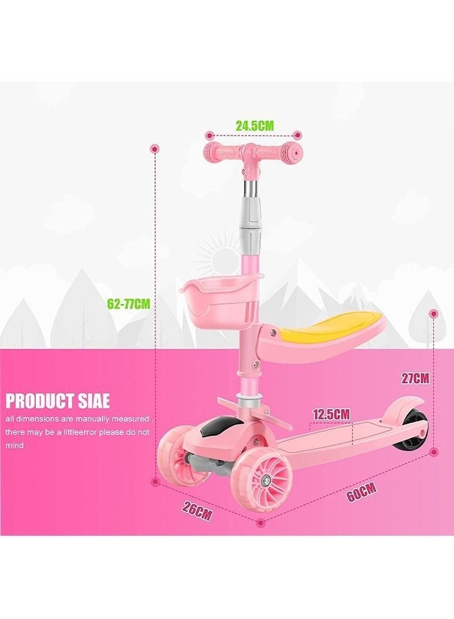 جونيوك اثنين في واحد سكوتر للأطفال ، 2-12 سنة سكوتر للأطفال ، والموسيقى والإضاءة عرض سكوتر للأطفال ، سكوتر القدم مع مقعد قابلة للطي ، دراجة ثلاثية العجلات ، وارتفاع قابل للتعديل - Image 5