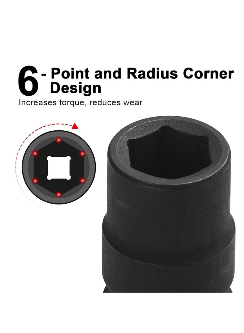 جي تيك Jetech 1/2-Inch Drive 24mm Deep Impact Socket with 6-Point Design, Heat-Treated Chrome Molybdenum Alloy Steel, Metric - Image 3