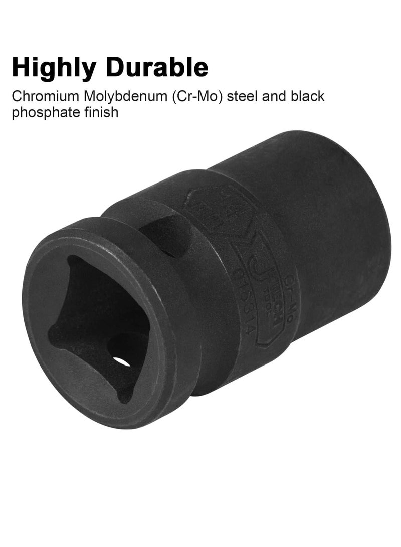 جي تيك Jetech 1/2-Inch Drive 24mm Deep Impact Socket with 6-Point Design, Heat-Treated Chrome Molybdenum Alloy Steel, Metric - Image 4