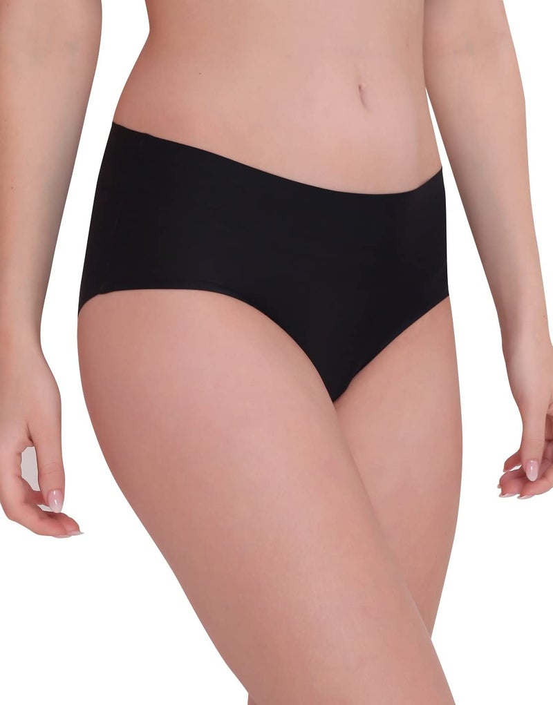 PLUMBURY Women's Other Hipsters (Pack of 2) (SEAMLESS HIPSTER PANTY_Black/Pink_M) - Image 3