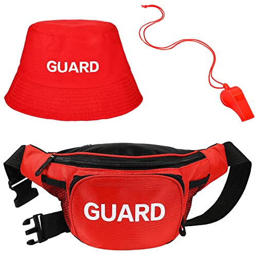 Tarpop Guard Costume Set Include Red Guard Hat Fanny Pack Whistle with Lanyard Costume for Cosplay Party (Classic) - Image 1