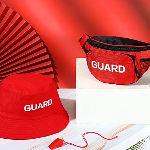 Tarpop Guard Costume Set Include Red Guard Hat Fanny Pack Whistle with Lanyard Costume for Cosplay Party (Classic) - Image 3