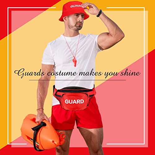 Tarpop Guard Costume Set Include Red Guard Hat Fanny Pack Whistle with Lanyard Costume for Cosplay Party (Classic) - Image 4