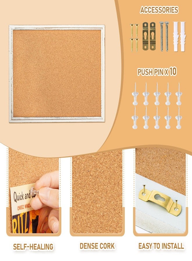DOLLAR BOSS White Cork Board for Wall - 24 X 18 Inches, Rustic Wooden Frame Bulletin Board, Decorative Hanging Pin Board for Office & Home Decor - Image 2