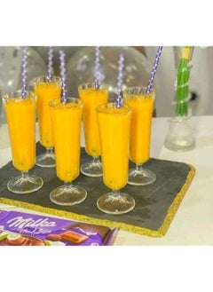 Generic Queen Cup Set of 6 Tall Ribbed Clear Glass Cups  - Image 3