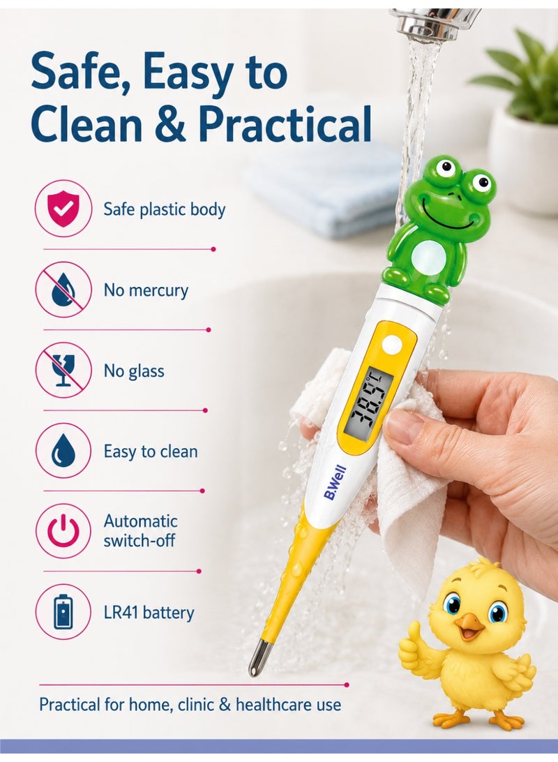 B.Well PRO-06 Frog Flex Digital Thermometer with Flexible Tip, Fast Measurement & Case - Image 4