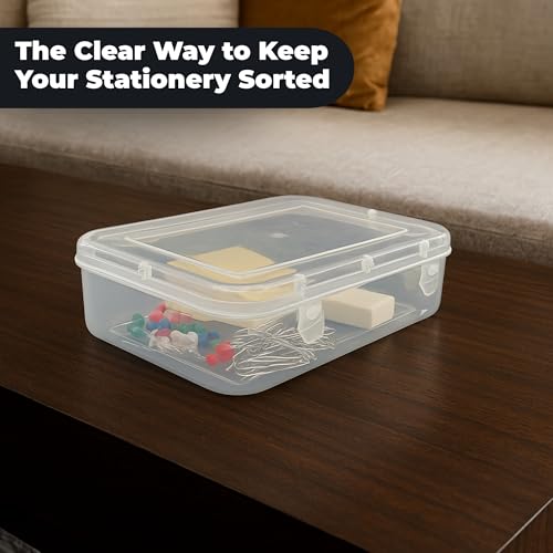 EOS- BUILDING TRUST Plastic Storage Box Combo Transparent Containers Rectangle Boxes With Lock System for Jewellery/Accessories/Medicines/Cosmetics (PACK OF 6, Rectangular) - Image 4