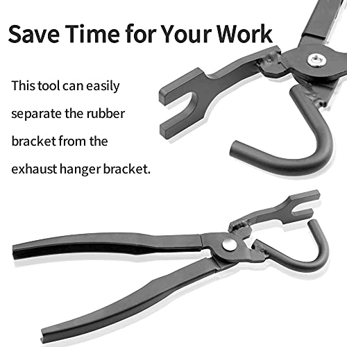 Sporthfish Exhaust Pliers Hanger Bracket Removal Pliers Separates Rubber Hangers Plier Supports 38350 Plier for All Car Pipe Exhaust Hanger Bracket Great Automotive Tools, Black - Image 4