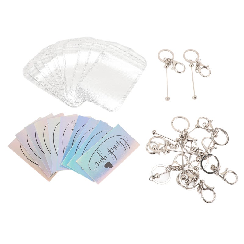 Beadable Keychain Bar: Silver Metal Construction - Durable & Fashionable Personalized Keychain for Gift Giving, Daily Use, Bag & Accessory Customization - Image 4