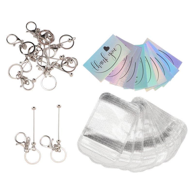 Beadable Keychain Bar: Silver Metal Construction - Durable & Fashionable Personalized Keychain for Gift Giving, Daily Use, Bag & Accessory Customization - Image 5