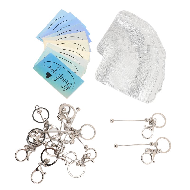 Beadable Keychain Bar: Silver Metal Construction - Durable & Fashionable Personalized Keychain for Gift Giving, Daily Use, Bag & Accessory Customization - Image 2