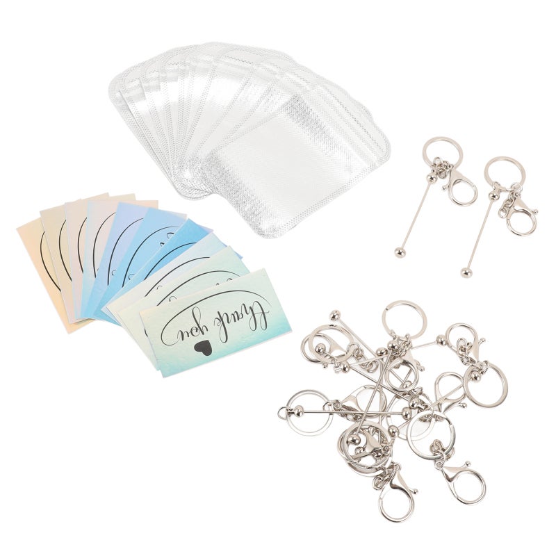 Beadable Keychain Bar: Silver Metal Construction - Durable & Fashionable Personalized Keychain for Gift Giving, Daily Use, Bag & Accessory Customization - Image 3