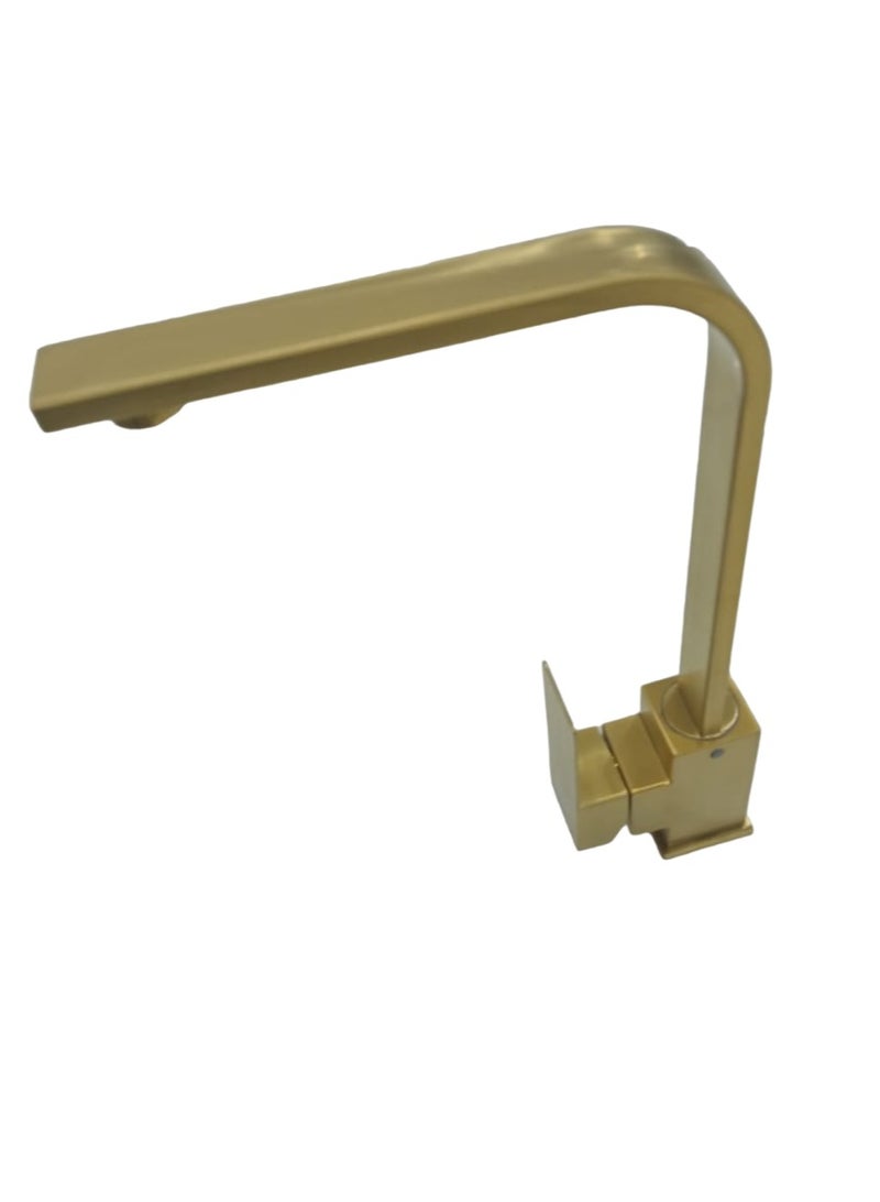 D&N Modern 304 Stainless Steel Gold Kitchen Sink Faucet with Hot and Cold Control" - Image 2