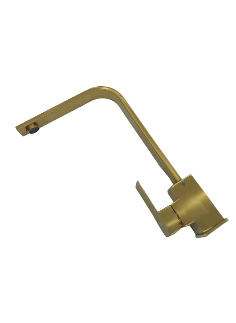 D&N Modern 304 Stainless Steel Gold Kitchen Sink Faucet with Hot and Cold Control" - Image 4