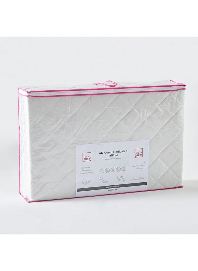 Home Box - AN Como Single Medicated Tri Fold Firm Core Rebonded Foam Mattress 90 x 180 x 7 cm - Image 1
