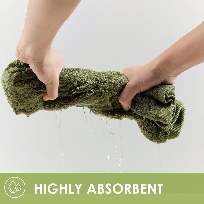 CANFOISON 3PC Bathroom Towel Set for Face and Body Sensitive Skin Pine Green Luxury Towels Set for Adult Students Kids Baby Super Soft Highly Absorbent Towels Set for Bathroom 3 PC - Image 4