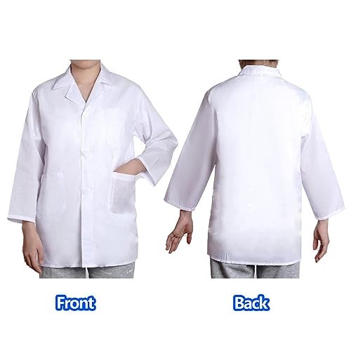 mifengda Doctor Scientist Costume Kids Lab Coat Costume and Goggles for Kids Children Scientist Doctor Dress Up Kit with Goggles ID Card Magnifying Glass for Kid Halloween Role Play - Image 3