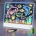 YONHAN 16 Led Drawing Board for Kids Rechargeable Portable Doodle Glow LED Note Board with 7 Colors Light Up Acrylic Dry Erase Lumi Board with Stand Easter Gifts Teen Boys Birthday GiftsWhite - Image 3