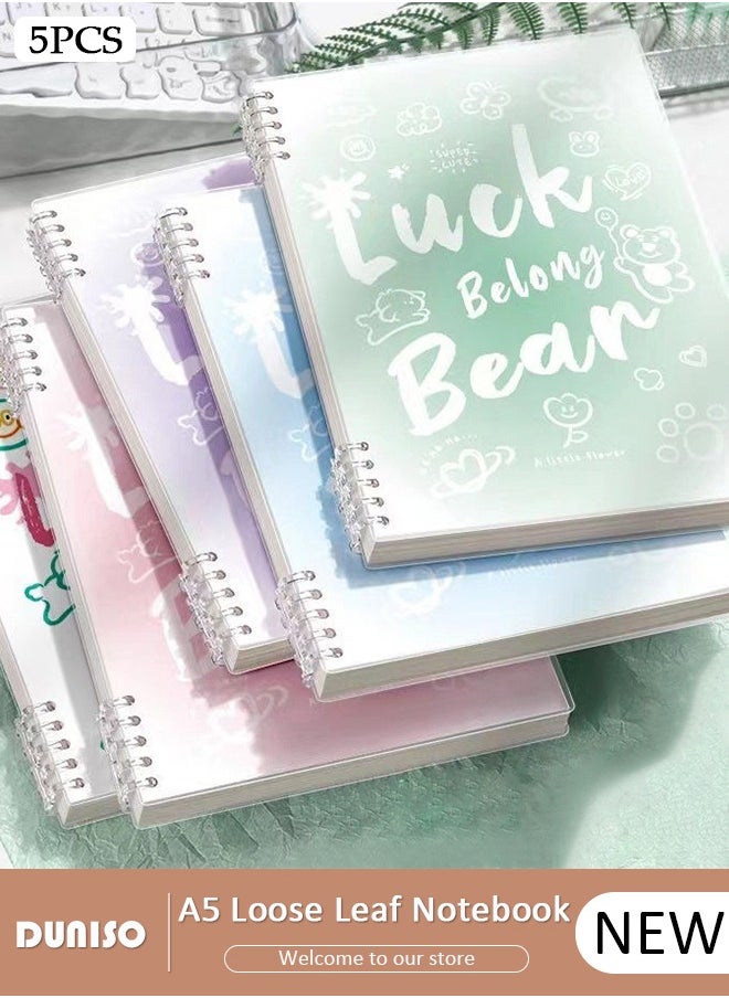 DUNISO A5 Student Specific Loose Leaf Notebook,Inspirational Removable Notebook with Thick Horizontal Grid,Non Irritating, Detachable,60Sheets/120Pages Loose-Leaf Paper,80gsm White Paper  - Image 1