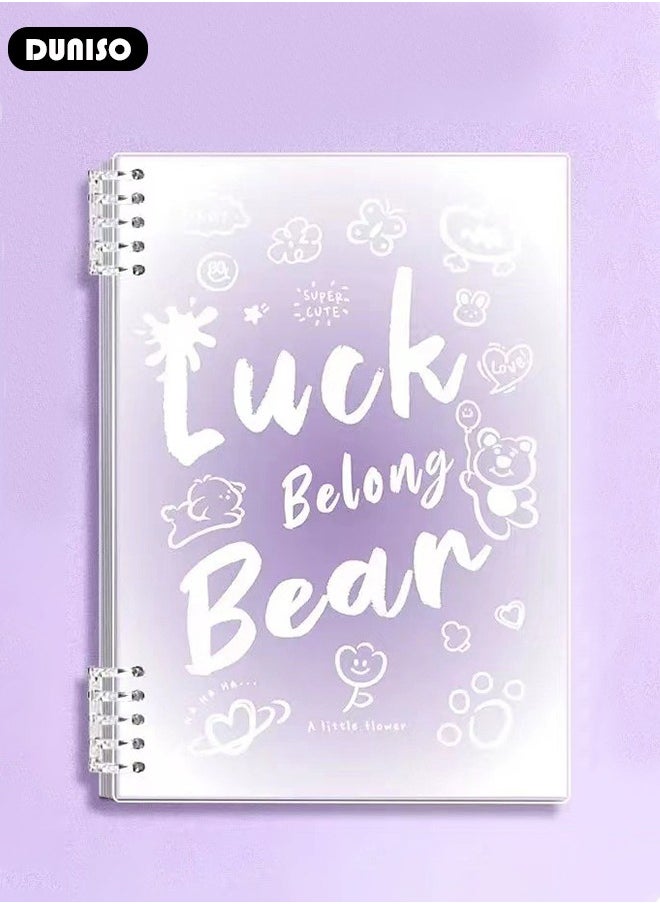 A5 Student Specific Loose Leaf Notebook,Inspirational Removable Notebook with Thick Horizontal Grid,Non Irritating, Detachable,60Sheets/120Pages Loose-Leaf Paper,80gsm White Paper