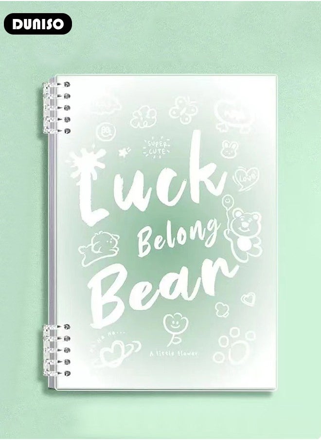A5 Student Specific Loose Leaf Notebook,Inspirational Removable Notebook with Thick Horizontal Grid,Non Irritating, Detachable,60Sheets/120Pages Loose-Leaf Paper,80gsm White Paper