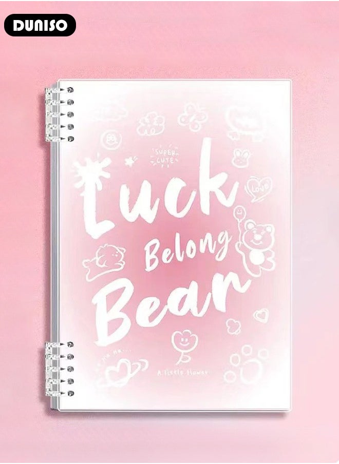 A5 Student Specific Loose Leaf Notebook,Inspirational Removable Notebook with Thick Horizontal Grid,Non Irritating, Detachable,60Sheets/120Pages Loose-Leaf Paper,80gsm White Paper