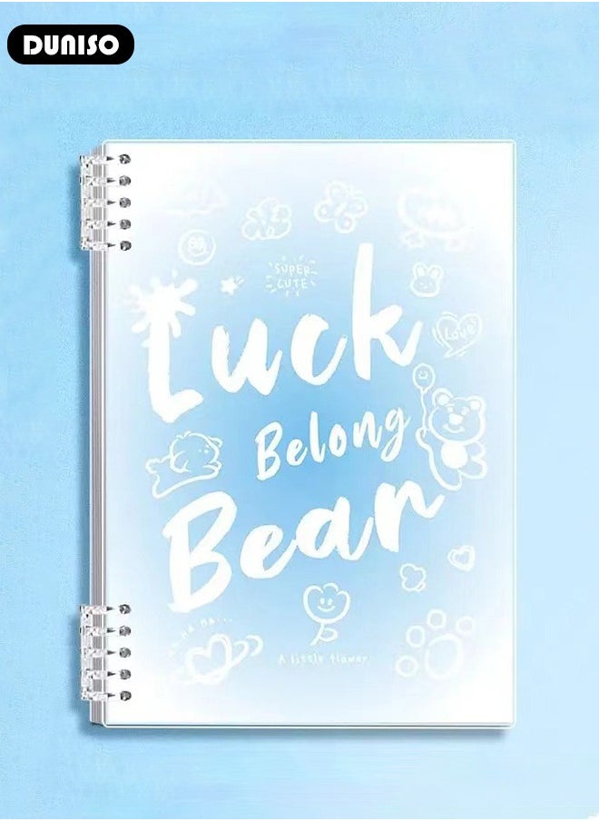 A5 Student Specific Loose Leaf Notebook,Inspirational Removable Notebook with Thick Horizontal Grid,Non Irritating, Detachable,60Sheets/120Pages Loose-Leaf Paper,80gsm White Paper