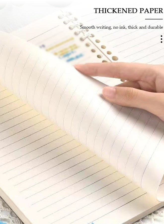 DUNISO دفتر ملاحظات مفكك بحجم A5 للطلاب، دفتر ملهم قابل للإزالة مع شبكة أفقية سميكة، غير مهيج، قابل للفصل، 60 ورقة/120 صفحة من الورق المفكك، ورق أبيض بوزن 80 جرام - Image 4