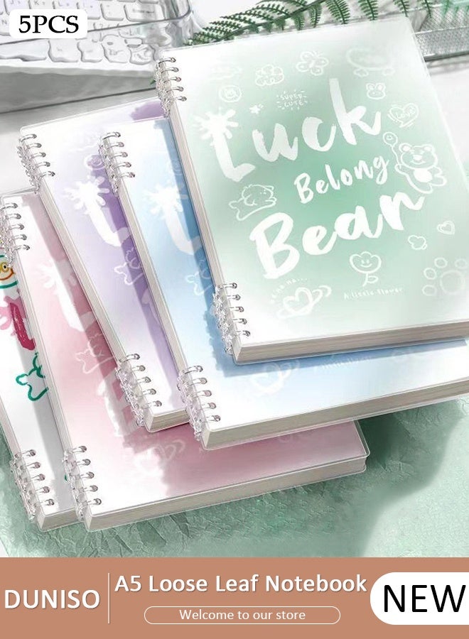 DUNISO دفتر ملاحظات مفكك بحجم A5 للطلاب، دفتر ملهم قابل للإزالة مع شبكة أفقية سميكة، غير مهيج، قابل للفصل، 60 ورقة/120 صفحة من الورق المفكك، ورق أبيض بوزن 80 جرام - Image 1