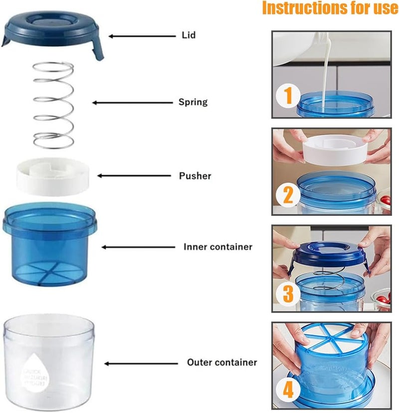 Fine Mesh Press Type Greek Yogurt Maker Reusable Washable Yogurt Strainer for Home Kitchen Restaurant - Image 5