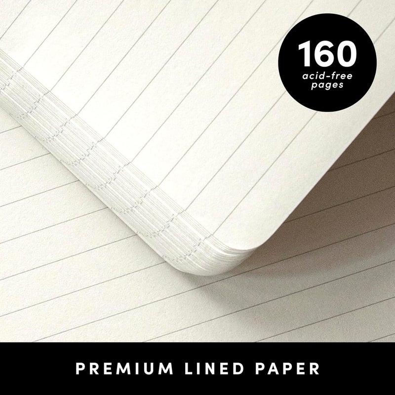 ببرج دفتر يوميات PAPERAGE مسطر، (فيروزي)، 160 صفحة، مقاس متوسط 5.7 بوصة × 8 بوصة - ورق سميك 100 جرام، غلاف صلب - Image 4