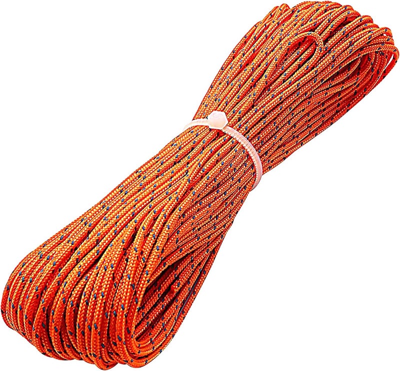 ThreeBulls 1.8mm Fluorescent Reflective Guyline Tent Rope Camping Cord Paracord,65 Feet - Image 1