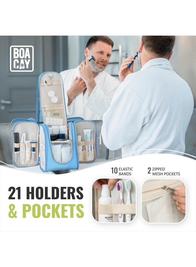 BOACAY Hanging Travel Toiletry Bag for Women and Men, Makeup Bag, Bathroom & Shower Organizer Kit for Accessories, Cosmetics, Travel Essentials - Image 3