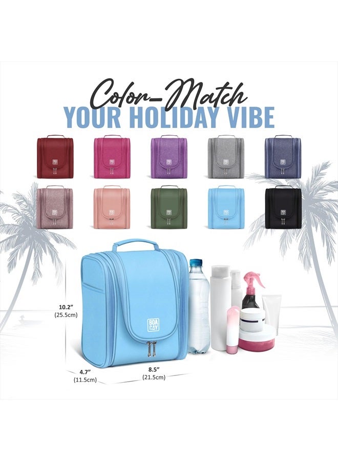 BOACAY Hanging Travel Toiletry Bag for Women and Men, Makeup Bag, Bathroom & Shower Organizer Kit for Accessories, Cosmetics, Travel Essentials - Image 2