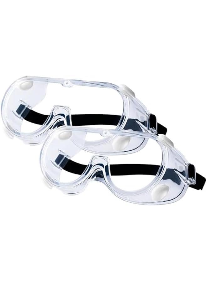 Arabest 2-Pack Safety Goggles, Anti-Fog Lab Goggles, Over Glasses Safety Glasses for Chemistry Lab, Mowing, Woodworking, Painting, Construction, Industrial Use  - Image 1