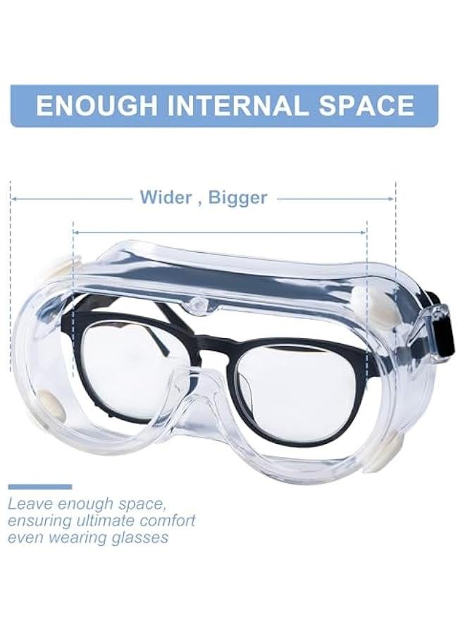 Arabest 2-Pack Safety Goggles, Anti-Fog Lab Goggles, Over Glasses Safety Glasses for Chemistry Lab, Mowing, Woodworking, Painting, Construction, Industrial Use  - Image 5