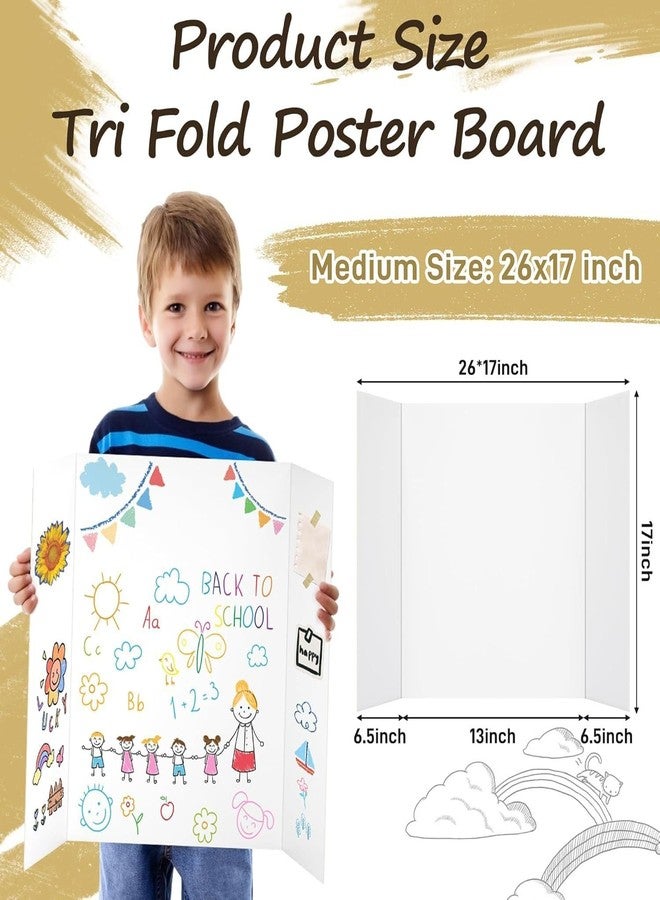 Takelablaze Small Trifold Poster Board 26"x17" Corrugated Project Boards for Science Fair School Projects Event Displays and Business Presentations Boards, 3Pack - Image 2