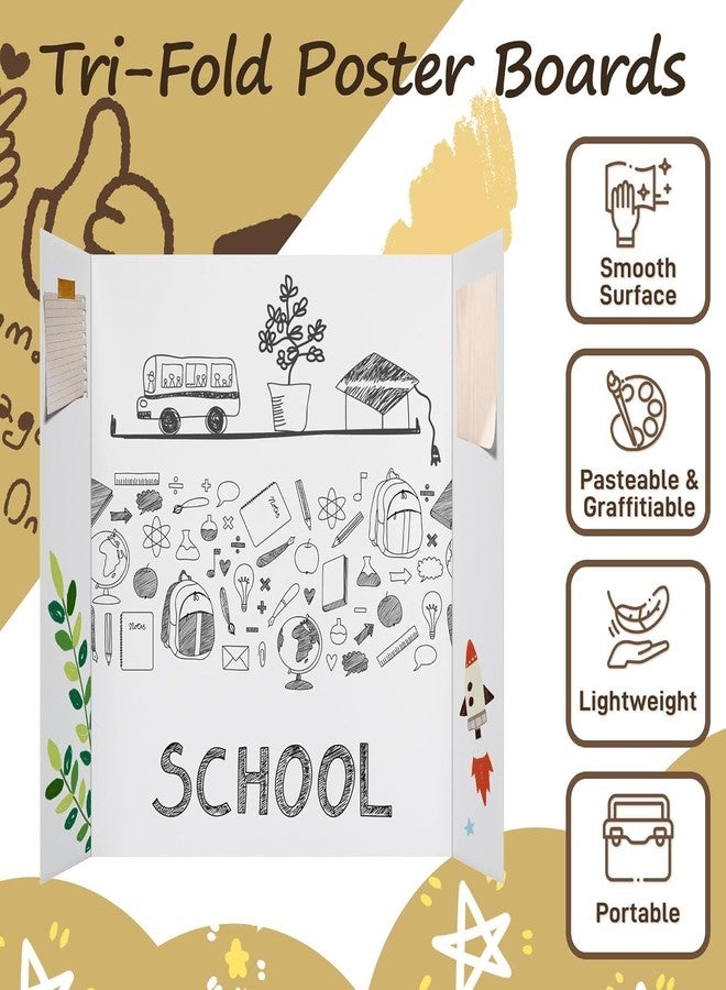 Takelablaze Small Trifold Poster Board 26"x17" Corrugated Project Boards for Science Fair School Projects Event Displays and Business Presentations Boards, 3Pack - Image 4