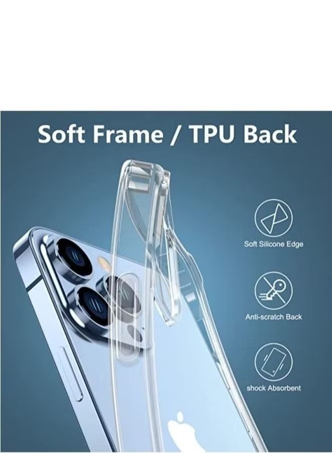 إيف جراب واقٍ لهاتف iPhone 14 Pro Max مقاس 6.7 بوصة شفاف ومقاوم للصدمات رفيع من مادة TPU مقاوم للاصفرار وشفاف رفيع متوافق مع Apple iPhone 14 Pro Max شفاف - Image 1