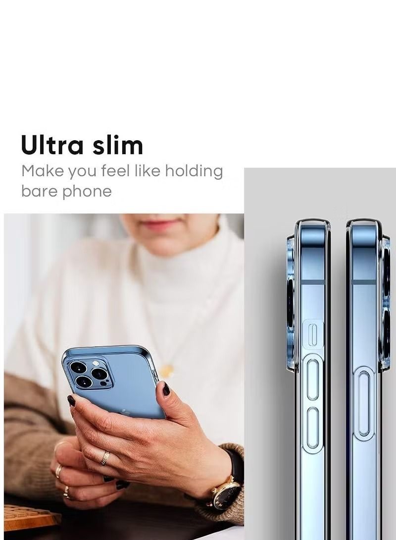 إيف جراب واقٍ لهاتف iPhone 14 Pro Max مقاس 6.7 بوصة شفاف ومقاوم للصدمات رفيع من مادة TPU مقاوم للاصفرار وشفاف رفيع متوافق مع Apple iPhone 14 Pro Max شفاف - Image 2