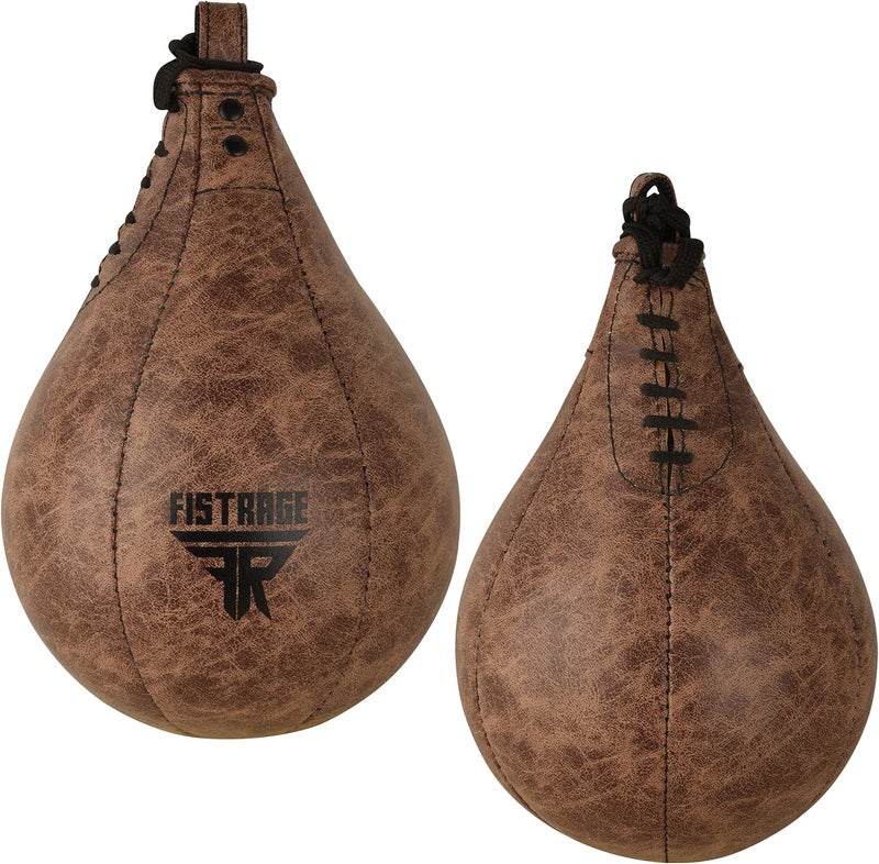 FISTRAGE FR FISTRAGE Speed Bag Boxing Ball Leather MMA Muay Thai Training Punching Dodge Striking Kit with Free Hanging Swivel Workout Speedball Kicking Platform Equipment - Image 5