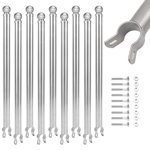 ICITYWALL 9 Pack Chain Link Fence Extension, 25" Fence Extension Height, Galvanized Post Extender for Dogs (1-3/8",Silver) - Image 1