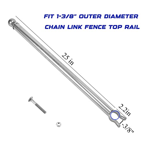 ICITYWALL 9 Pack Chain Link Fence Extension, 25" Fence Extension Height, Galvanized Post Extender for Dogs (1-3/8",Silver) - Image 2